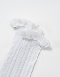 Korean Lace Trim Knee High Socks