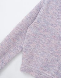 Long Sleeve V Neck Knitted Crop Top