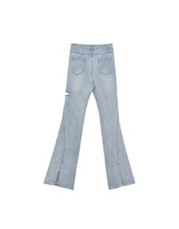 High Waist Vintage Distressed Slim Fit Jeans Denim Flare Pants