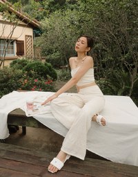 【GUT GUT Design】 Bohemian Crochet Texture Wide Leg Pants