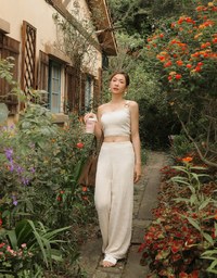 【GUT GUT Design】 Bohemian Crochet Texture Wide Leg Pants