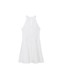 Halter Neck Sleeveless Flare Hem Padded Mini Dress