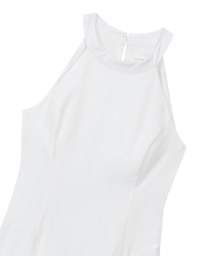 Halter Neck Sleeveless Flare Hem Padded Mini Dress