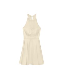 Sweetheart Neckline Padded Mini Dress with Sheer Mesh Halter Panel