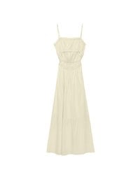 Spaghetti Strap Tassel Front Padded Maxi Dress Featuring Waist Cutouts