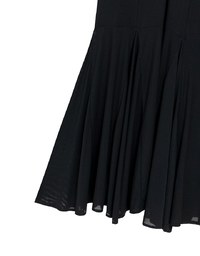 Satin Spaghetti Strap Padded Maxi Dress with Sheer Panel Flare Hem