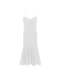 Satin Spaghetti Strap Padded Maxi Dress with Sheer Panel Flare Hem