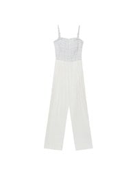 2 Way Tweed Pleated Wide Leg Jumpsuit with Removable Straps