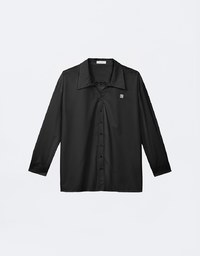 Air Space Logo and Heart Shaped Embroidered Collar Blouse