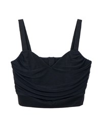 Sexy Mesh Ruched Sweetheart Neck Padded Cami Top