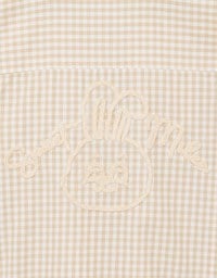 【Lyra & Toby】Embroidery Graphic Oversized Gingham Shirt Blouse