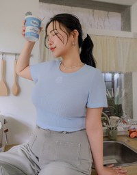 Jeans Denim Wide Leg Pants with Raw Hem and Patch Pockets