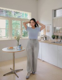 Jeans Denim Wide Leg Pants with Raw Hem and Patch Pockets