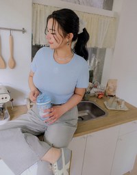 Jeans Denim Wide Leg Pants with Raw Hem and Patch Pockets