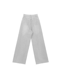 Jeans Denim Wide Leg Pants with Raw Hem and Patch Pockets