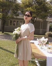 Sheer Puff Sleeve Mesh Top And Basic Camisole Set Wear