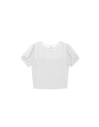 Sheer Puff Sleeve Mesh Top And Basic Camisole Set Wear