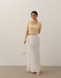 Classic Square Neck Ribbed Crop Top
