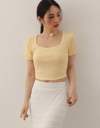 Classic Square Neck Ribbed Crop Top