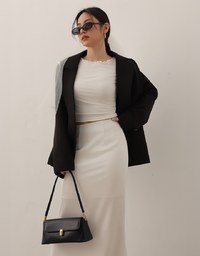 Basic Soft Ribbed Knit Fitted Crop Top with Lettuce Trim