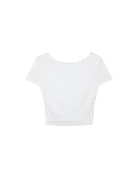 Basic Soft Ribbed Knit Fitted Crop Top with Lettuce Trim