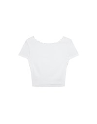 Basic Soft Ribbed Knit Fitted Crop Top with Lettuce Trim