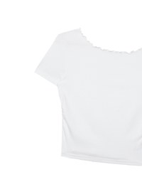 Basic Soft Ribbed Knit Fitted Crop Top with Lettuce Trim