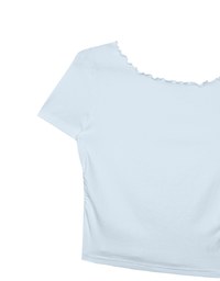 Basic Soft Ribbed Knit Fitted Crop Top with Lettuce Trim