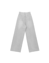 Jeans Denim Wide Leg Pants with Raw Hem and Patch Pockets