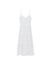 Layered Ruffle Hem Spaghetti Strap Cami Maxi Dress