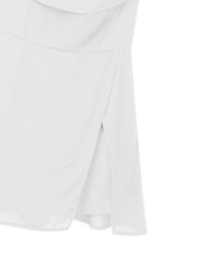 Off Shoulder Ruffle Hem Padded Jumpsuit