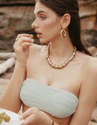 【PUSH UP】Multi Way Ripple Textured Push Up Bikini Top