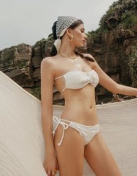 Ripple Textured Adjustable Double Side Tie Bikini Bottoms