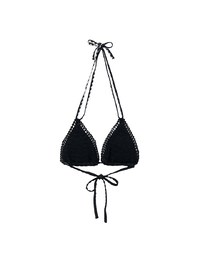 【PUSH UP】Bohomian Crochet Knit Push Up Halter Bikini Top