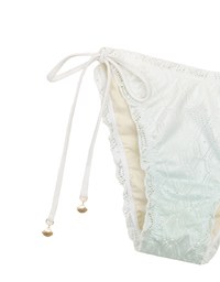 Shell Charm Pastel Lace Ruffle Trim Bikini Bottoms with Ombre Gradient Effect