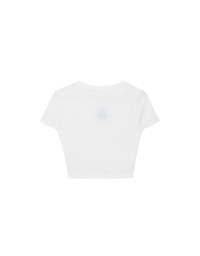 AIR SPACE Logo Embroidered Ribbed Knit Fitted Top