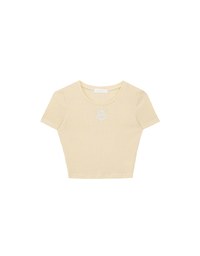 AIR SPACE Logo Embroidered Ribbed Knit Fitted Top