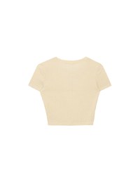AIR SPACE Logo Embroidered Ribbed Knit Fitted Top