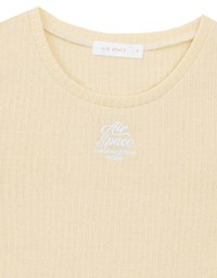 AIR SPACE Logo Embroidered Ribbed Knit Fitted Top