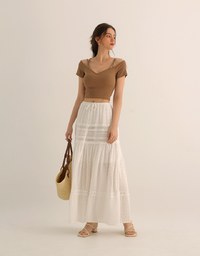 Sexy Off Shoulder Padded Bra Top Knitted Cotton Synthetics Cropped Top ( Removable Paddings)