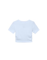 AIR SPACE LOGO Embroidered Cropped Ribbed Top with Side Ruched Detail