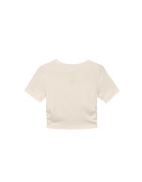 AIR SPACE LOGO Embroidered Cropped Ribbed Top with Side Ruched Detail