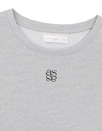 AIR SPACE LOGO Embroidered Cropped Ribbed Top with Side Ruched Detail