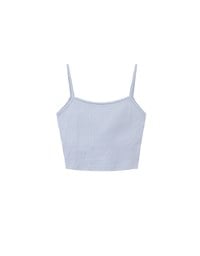 Summer Vibe Palm Embroidery Detail Padded Cami Crop Top