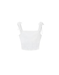 Ruched Sweetheart Neckline Double Strap Bow Tie Padded Tank Top