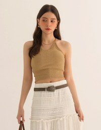 2 Way Cutout Knit Padded Cami Crop Top