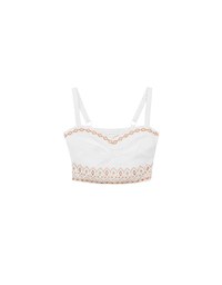 Ruched Sweetheart Boho Embroidered Padded Cami Top