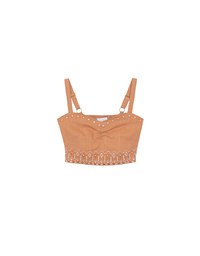Ruched Sweetheart Boho Embroidered Padded Cami Top
