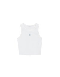 Star Shape Cut Out Ribbed Cropped Tank Top