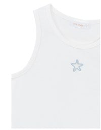 Star Shape Cut Out Ribbed Cropped Tank Top